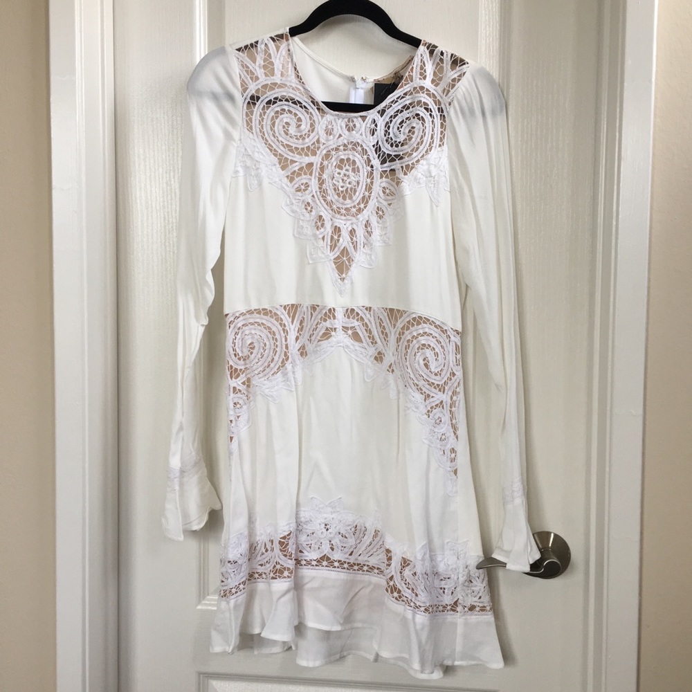 For Love & Lemons Valentina White Lace Mini Dress - Picture 4 of 8